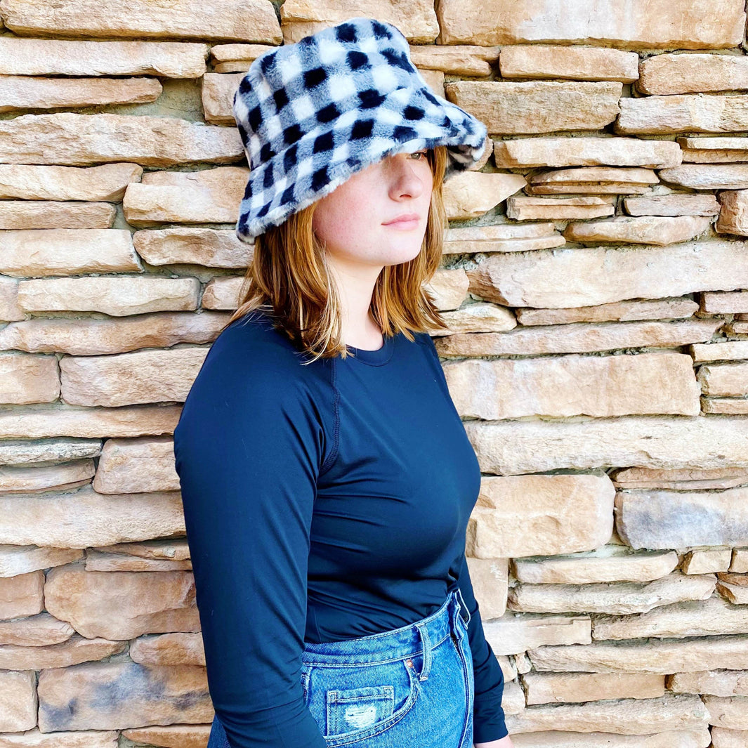 Super Cozy Checkered Bucket Hat - Azoroh
