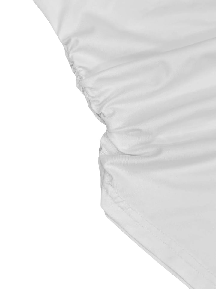 Fitted one-shoulder cami with asymmetric hem
