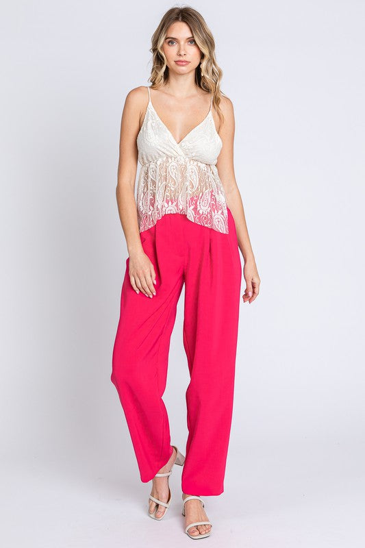 Aveline High-Waisted Pleated Wide-Leg Slacks - wide leg, high waist - color options