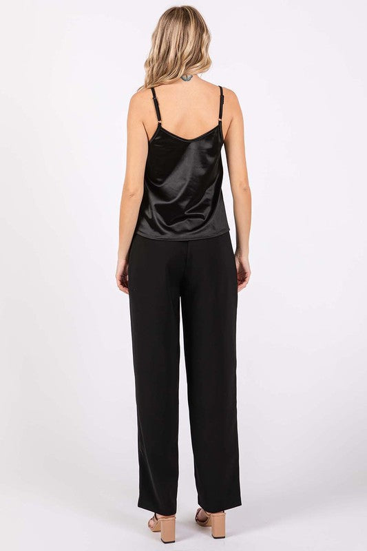 Aveline High-Waisted Pleated Wide-Leg Slacks - wide leg, high waist - alternate view