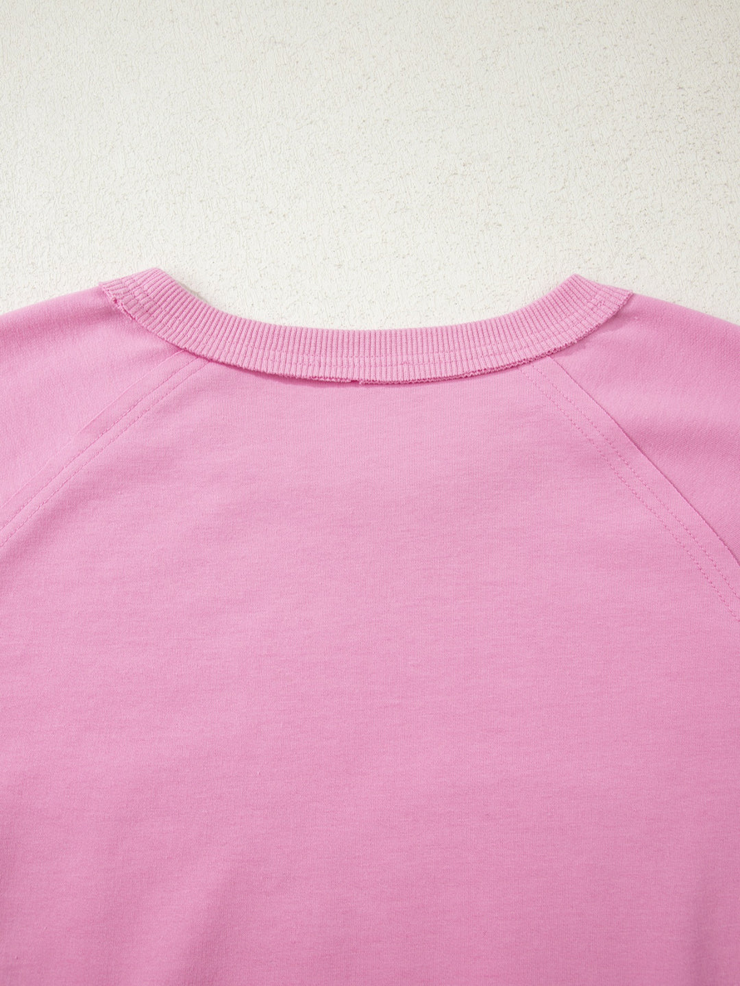 Eyelet lace heart patch long sleeve pullover top