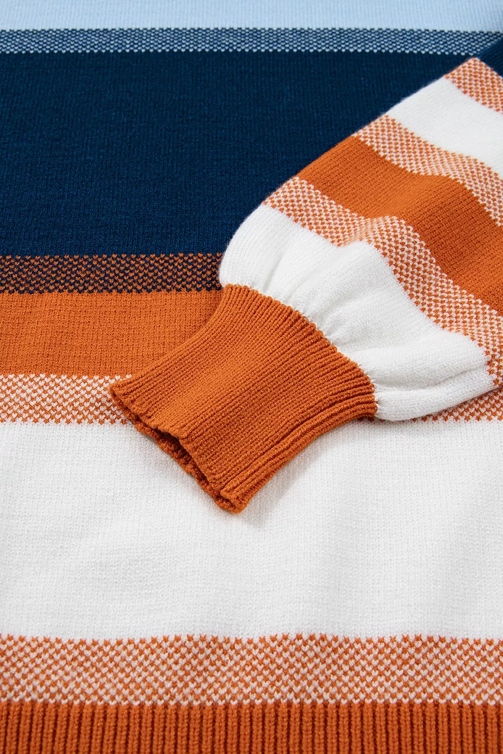 Color block stripe drop shoulder tunic sweater