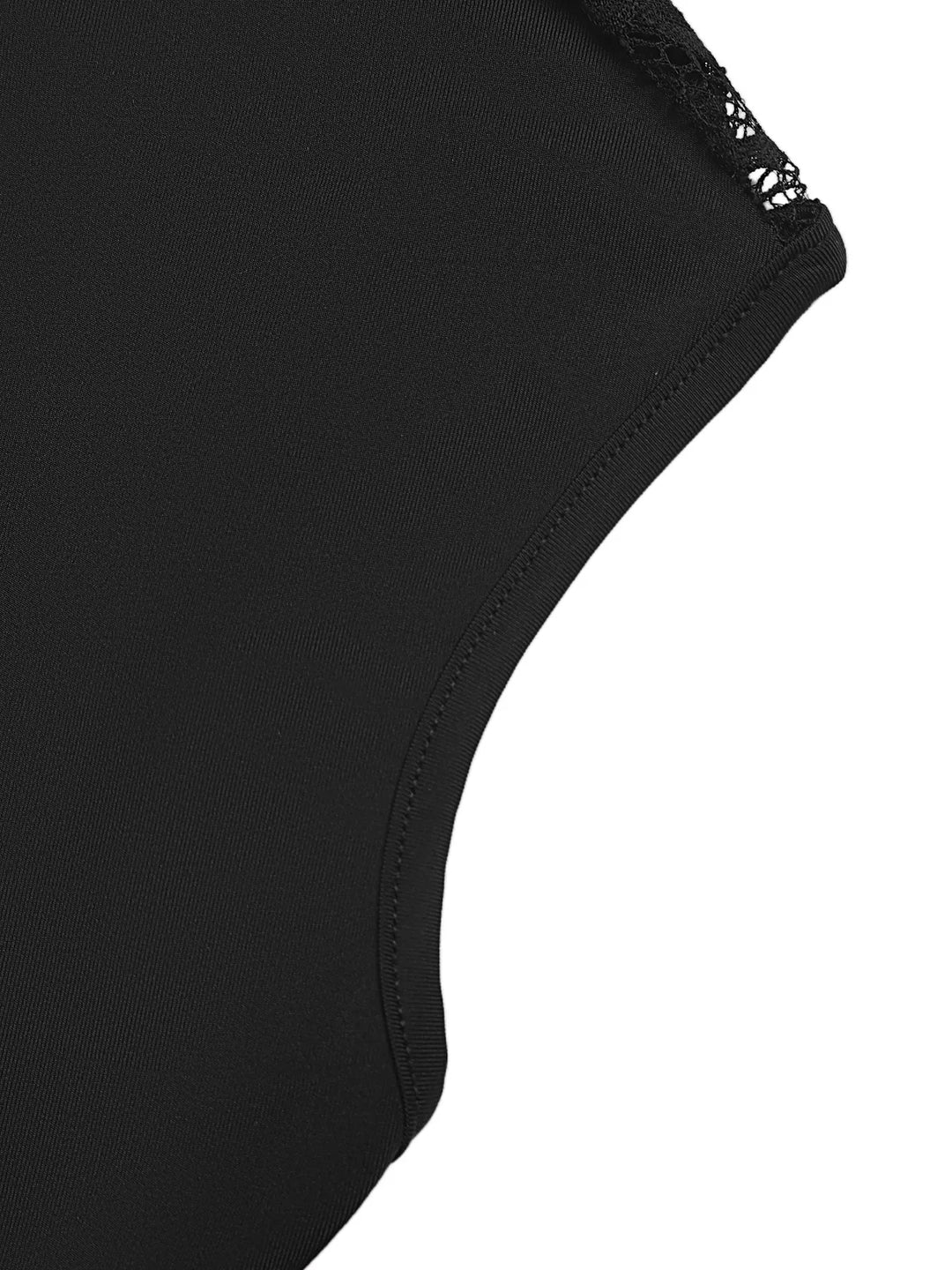 Boat neck cap-sleeve fitted top with lace detail