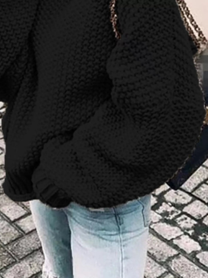 Oversized chunky knit turtleneck sweater