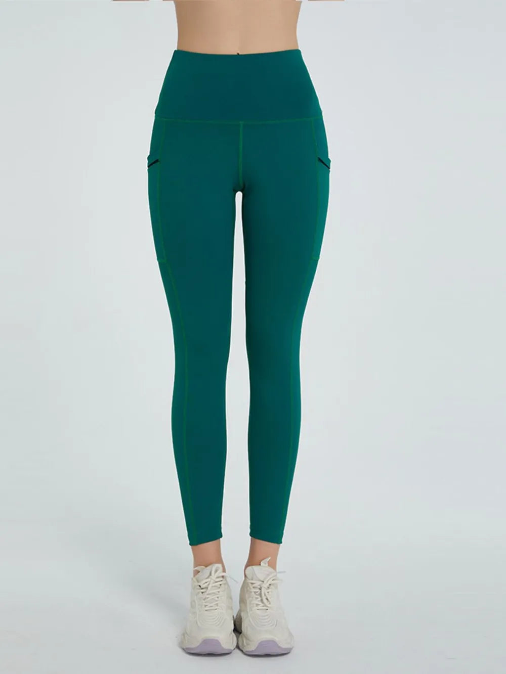 High-waist active leggings with side phone pockets