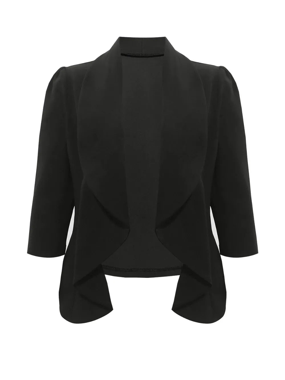 Open front shawl collar longline blazer