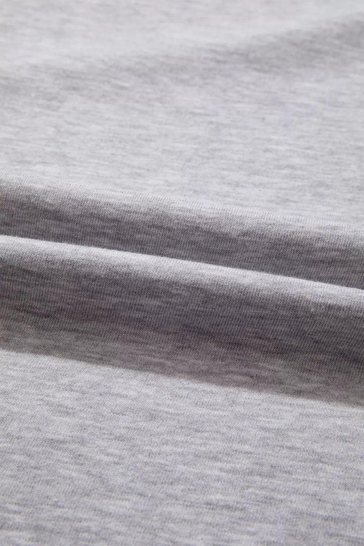 Relaxed fit tee with varsity shoulder stripes