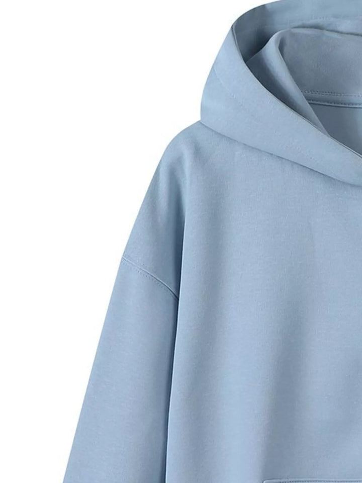 Zip-up hoodie with front pockets and ribbed cuffs
