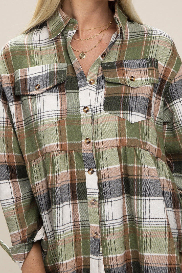 Checked Pocket long sleeve shirt - Azoroh