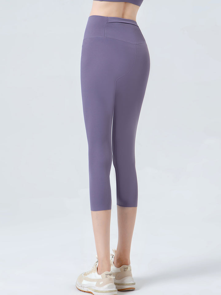 Lavender Wide waistband high-rise cropped workout leggings
