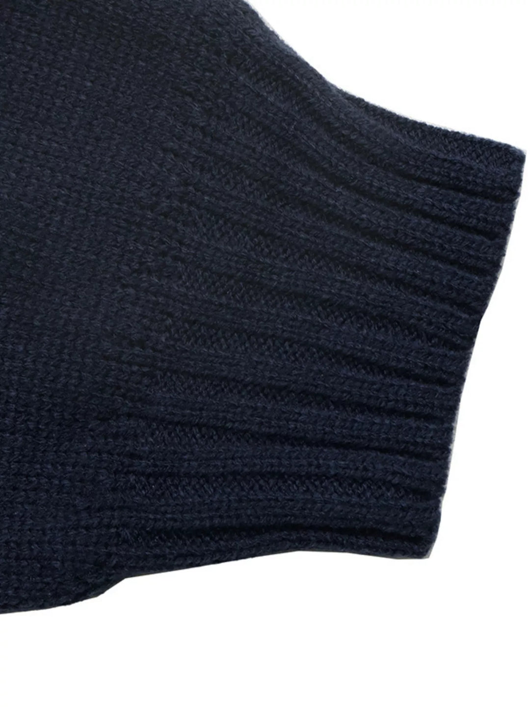 Swan intarsia drop-shoulder knit sweater with contrast trim