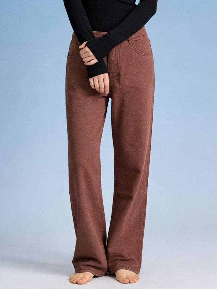 Khaki High-rise wide-leg jeans with butterfly back detail
