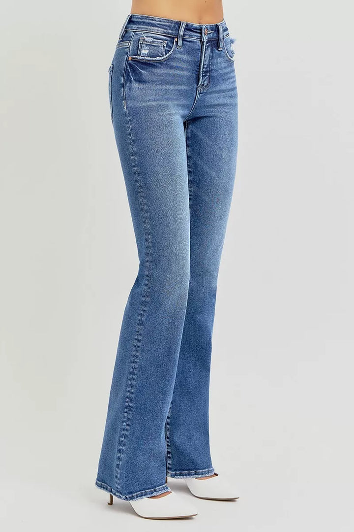 Tummy control high-rise straight leg jeans