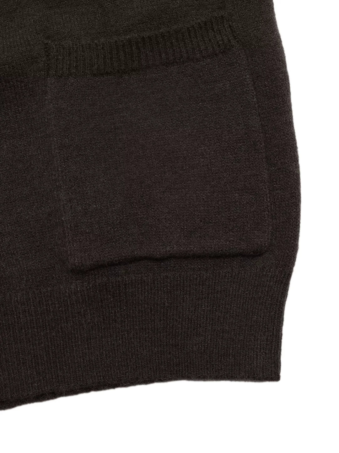 Crew neck button-up knit cardigan with patch pockets