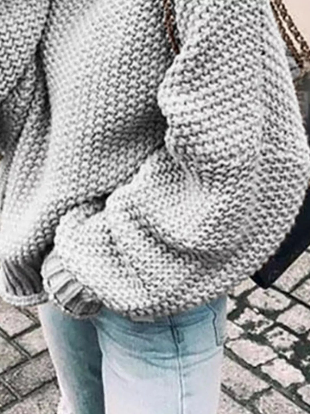 Oversized chunky knit turtleneck sweater