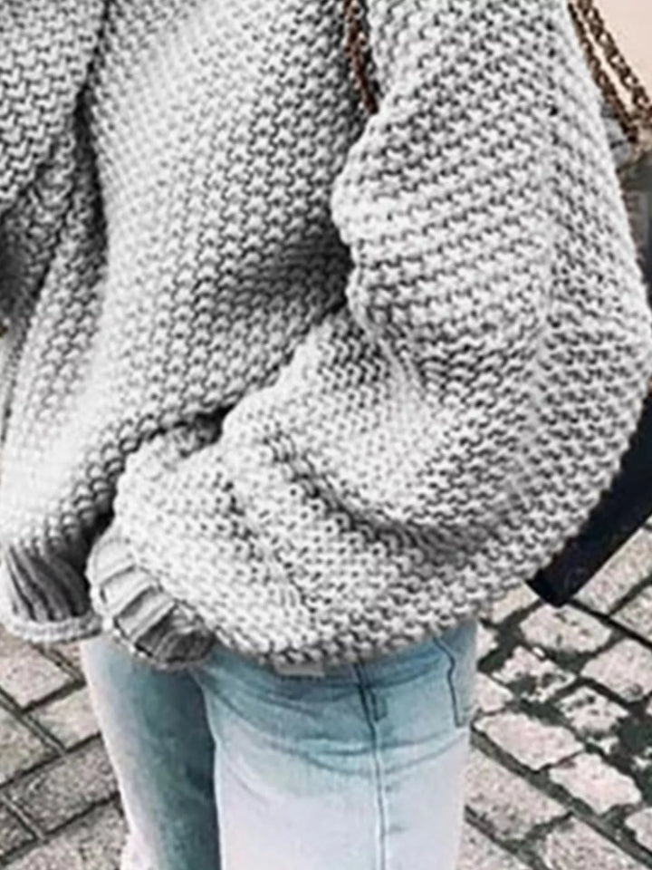 Oversized chunky knit turtleneck sweater