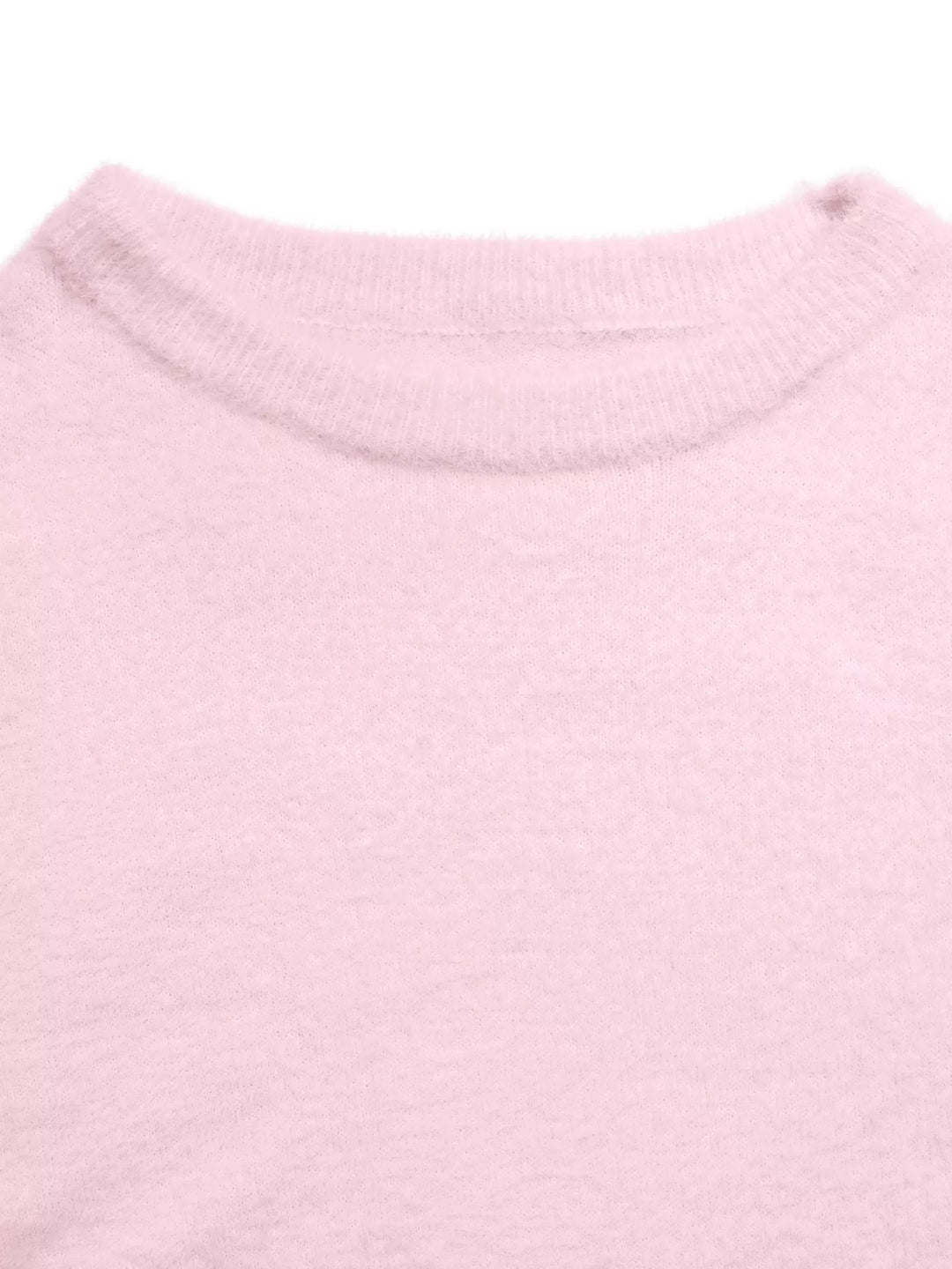 Fuzzy eyelash knit off-shoulder pullover sweater