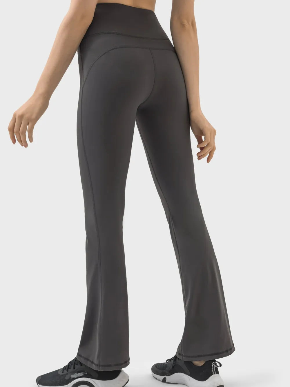 High-waist flare yoga leggings with wide waistband