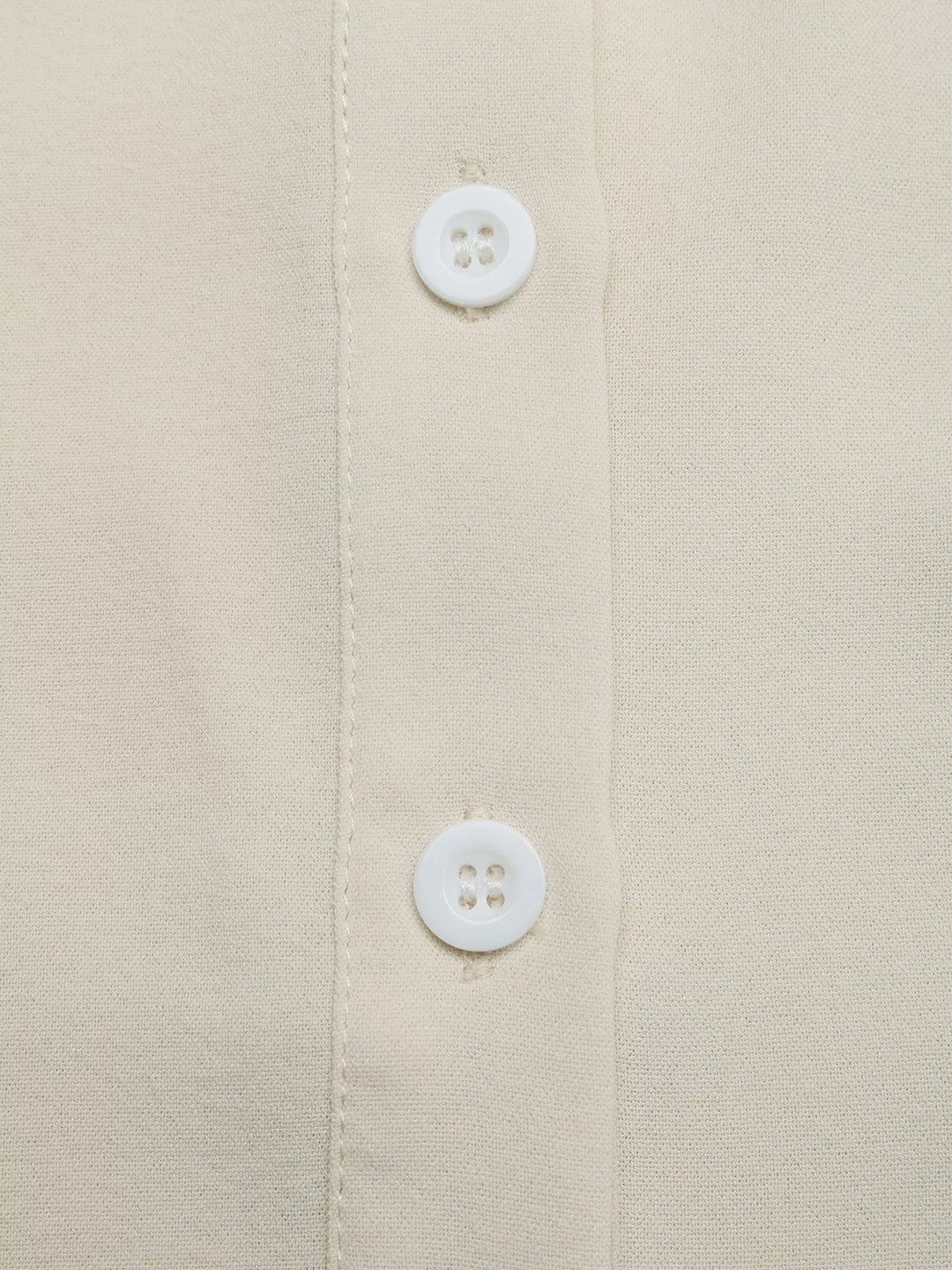 Ruffle sleeve tie-neck button-down blouse