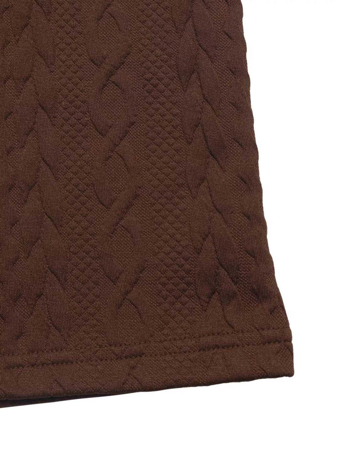 Diamond-textured wide-leg pants with contrast waistband