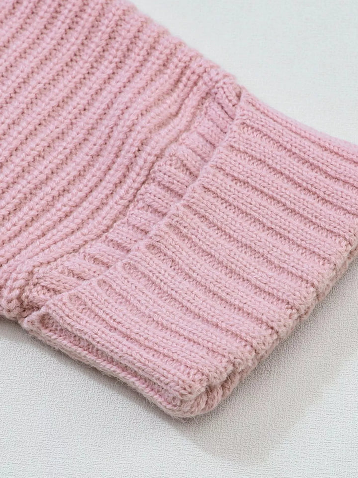 Chunky knit open front cardigan with patch pockets