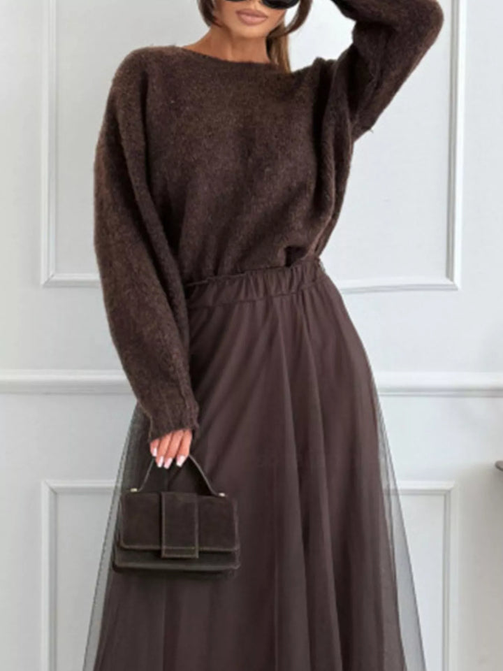 Leopard bow-back dropped-shoulder knit sweater