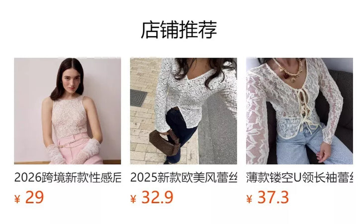 Sheer floral lace round neck long sleeve top