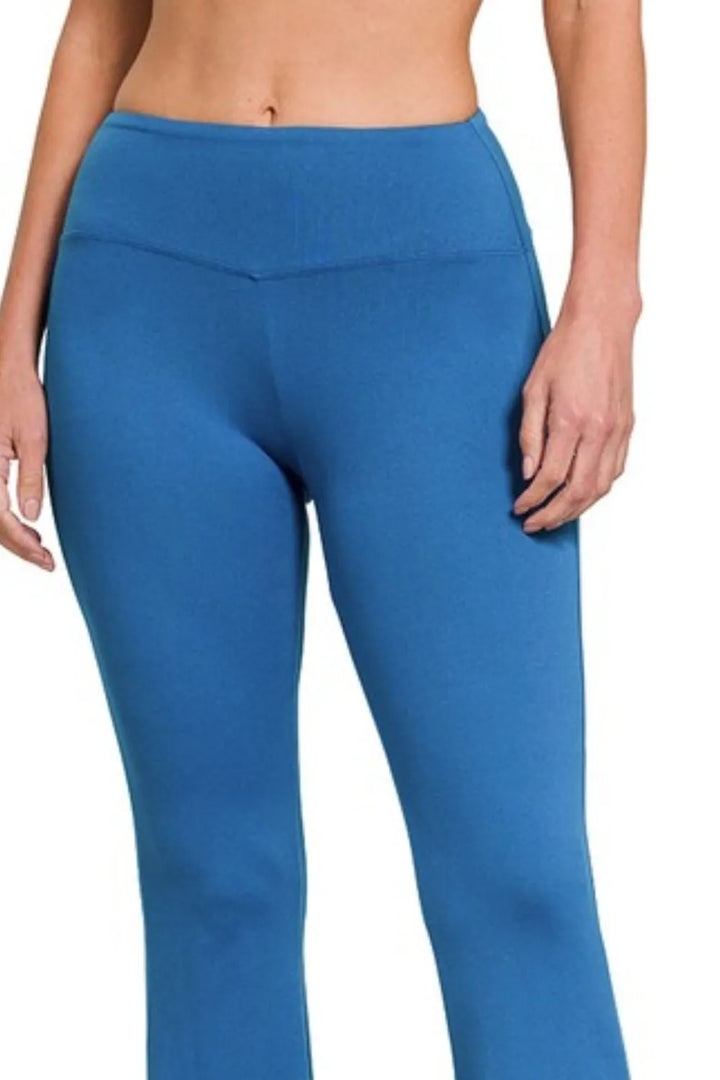 High-waist flare leg yoga pants with tummy control