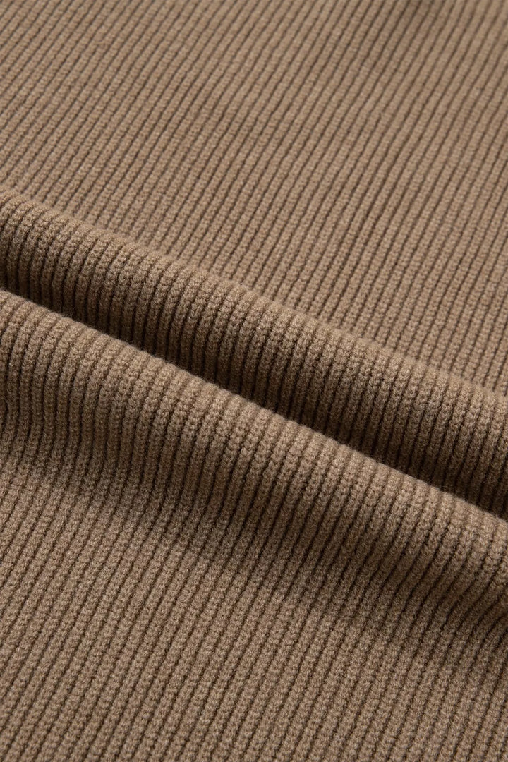 Relaxed ribbed knit mock neck sweater vest