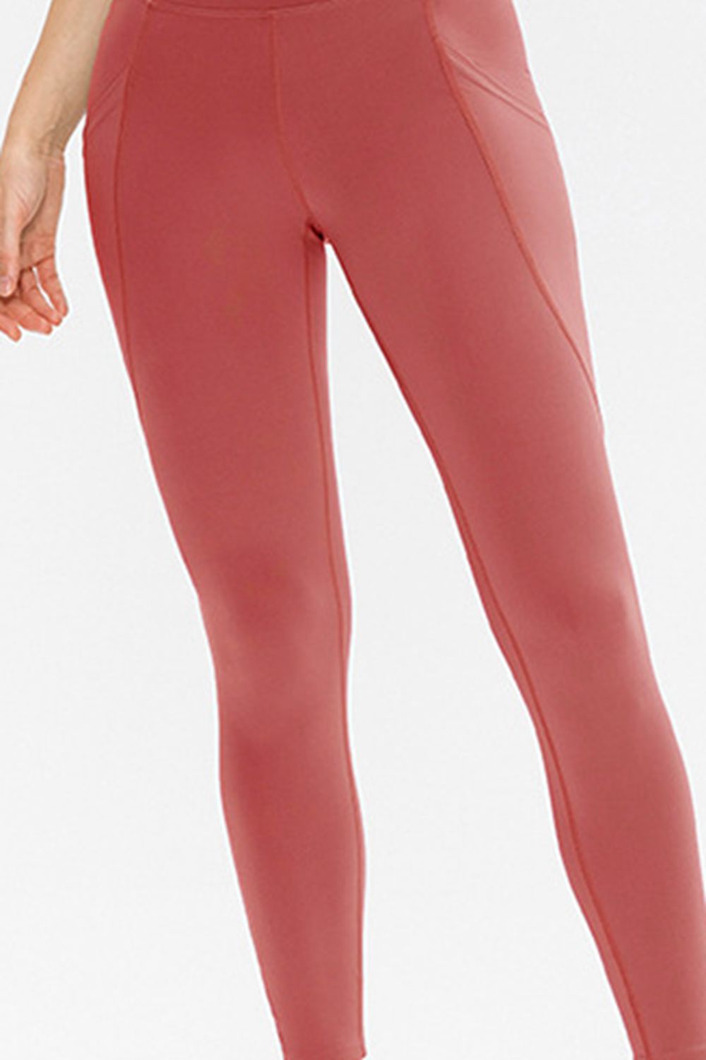 High-waisted active leggings with side phone pockets