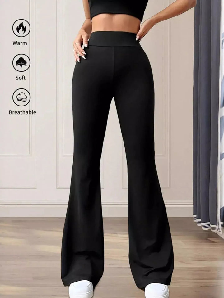 High-rise slim flare pants with side pockets