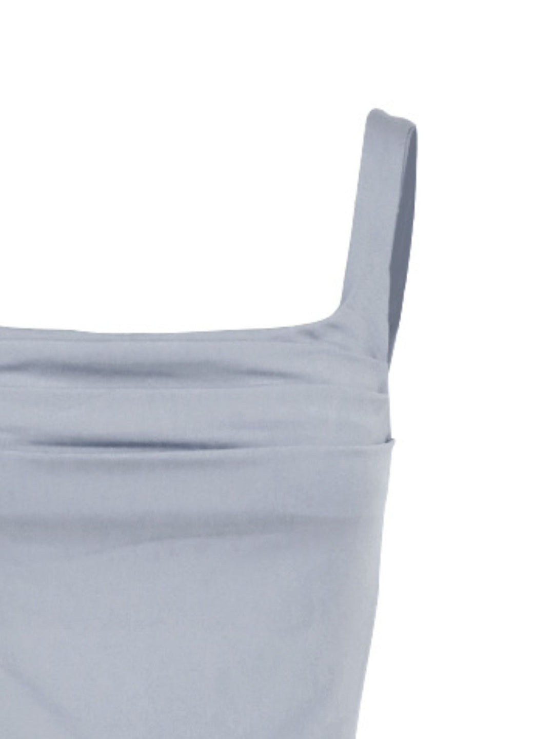 Ruched square neck tank top with wide straps