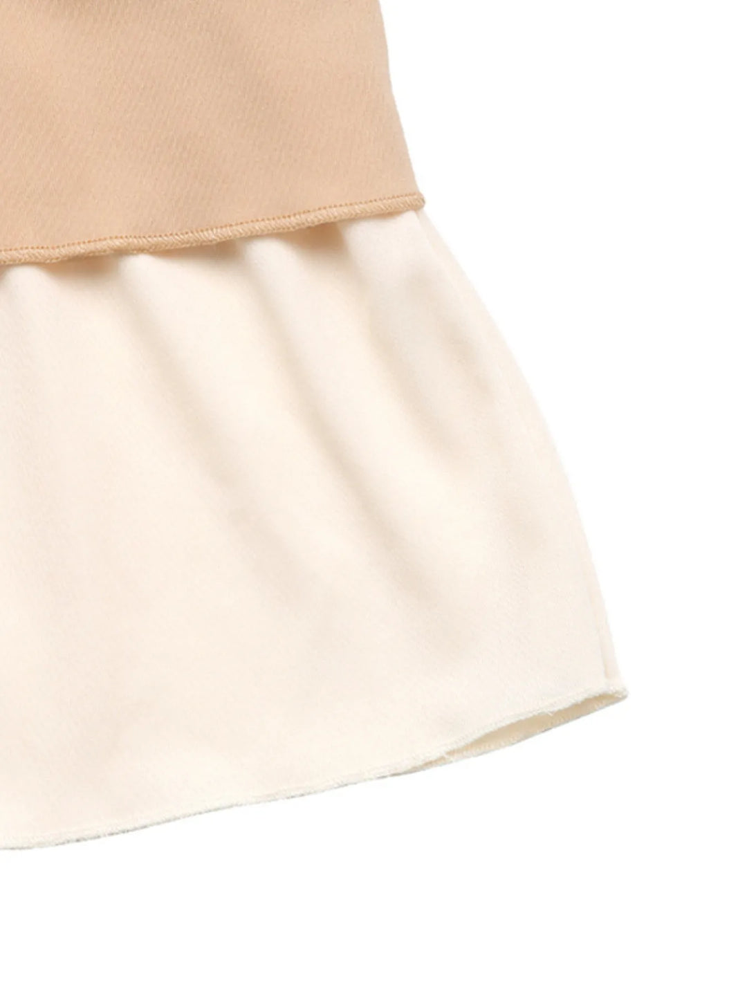 Layered A-line midi skirt with contrast ruffle hem