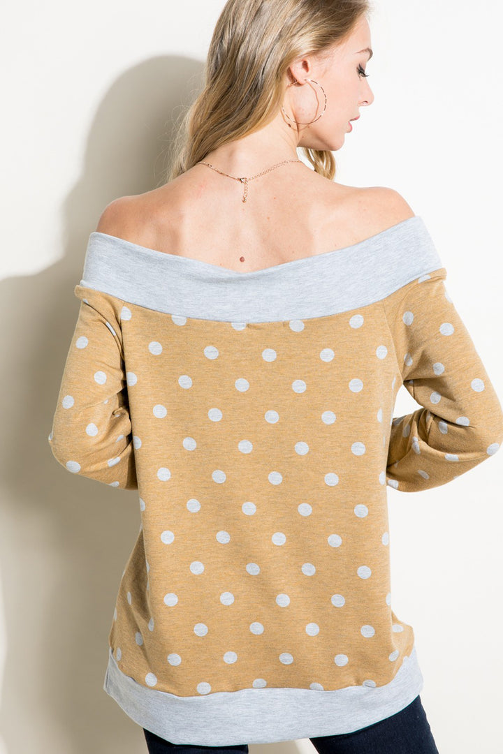 POLKA DOT OFF SHOULDER TOP