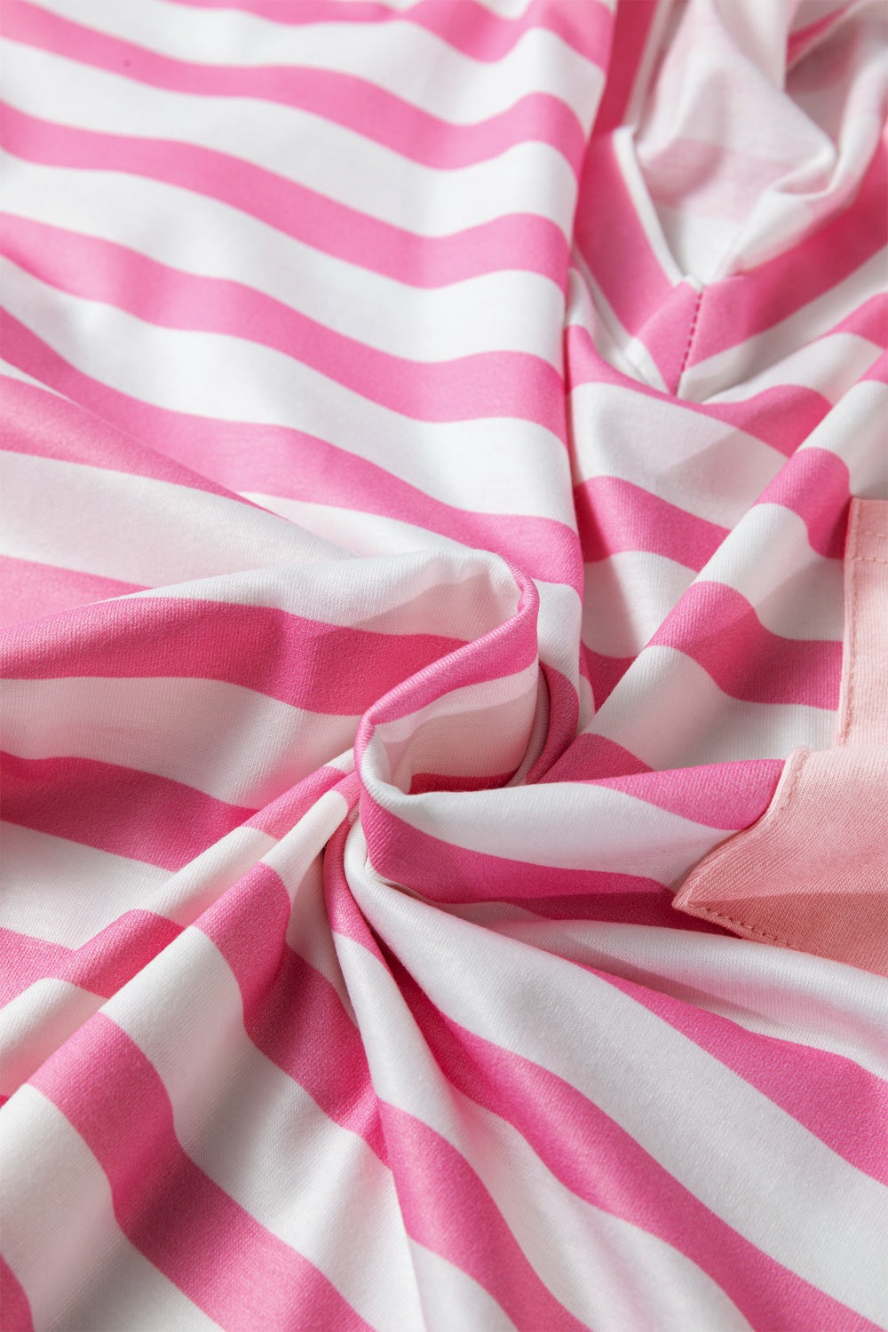 Striped V-neck tee with chest patch pocket