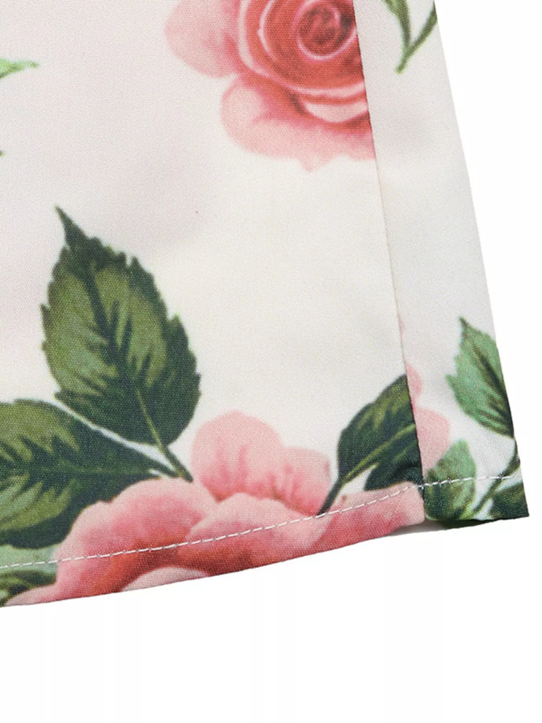 Rose floral print high-waist flowy maxi skirt