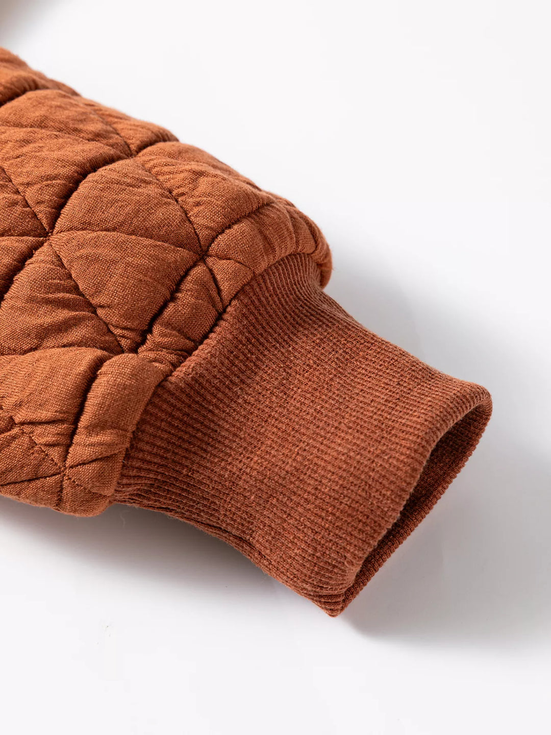 Geometric quilted half-zip pullover sweatshirt