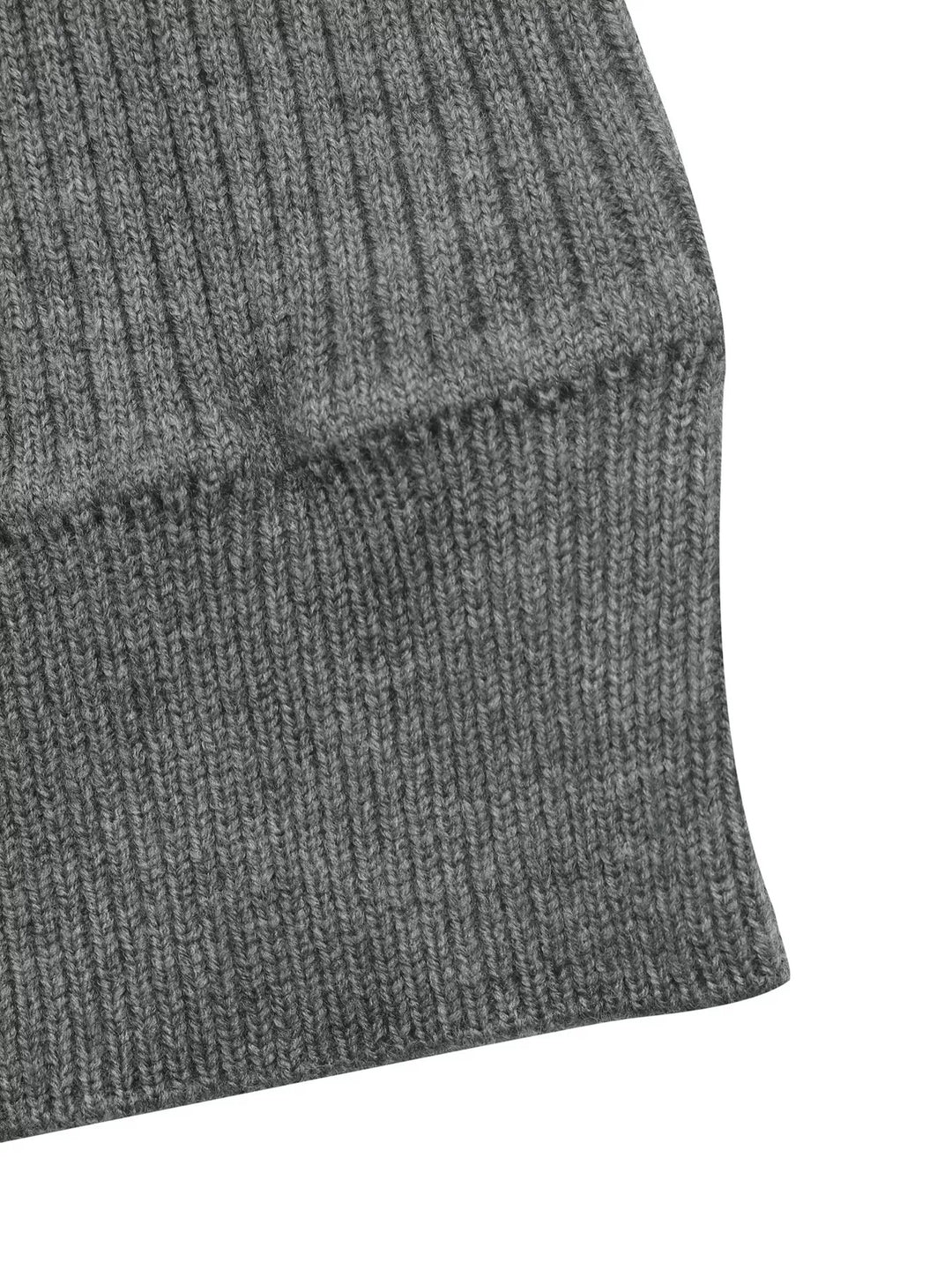 Ribbed knit mock neck button-front cardigan