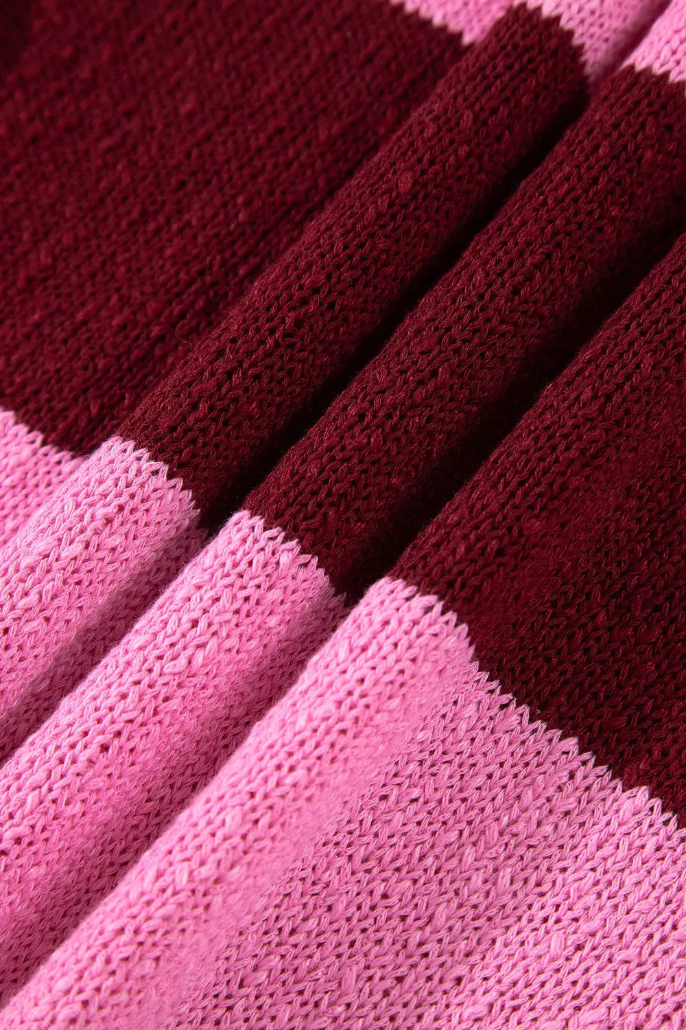 Wide stripe drop shoulder crew neck knit pullover sweater