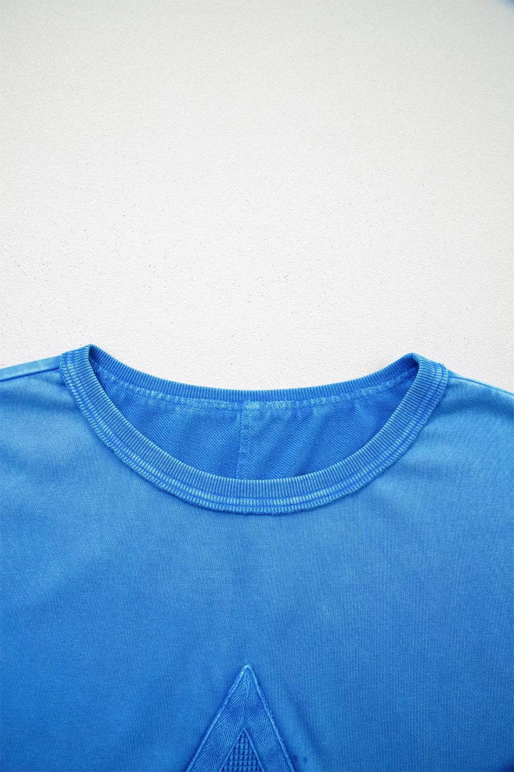 Mineral wash star patchwork oversized tee
