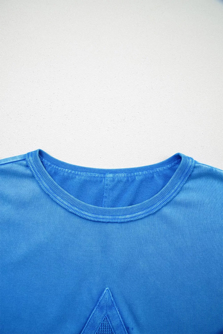 Mineral wash star patchwork oversized tee