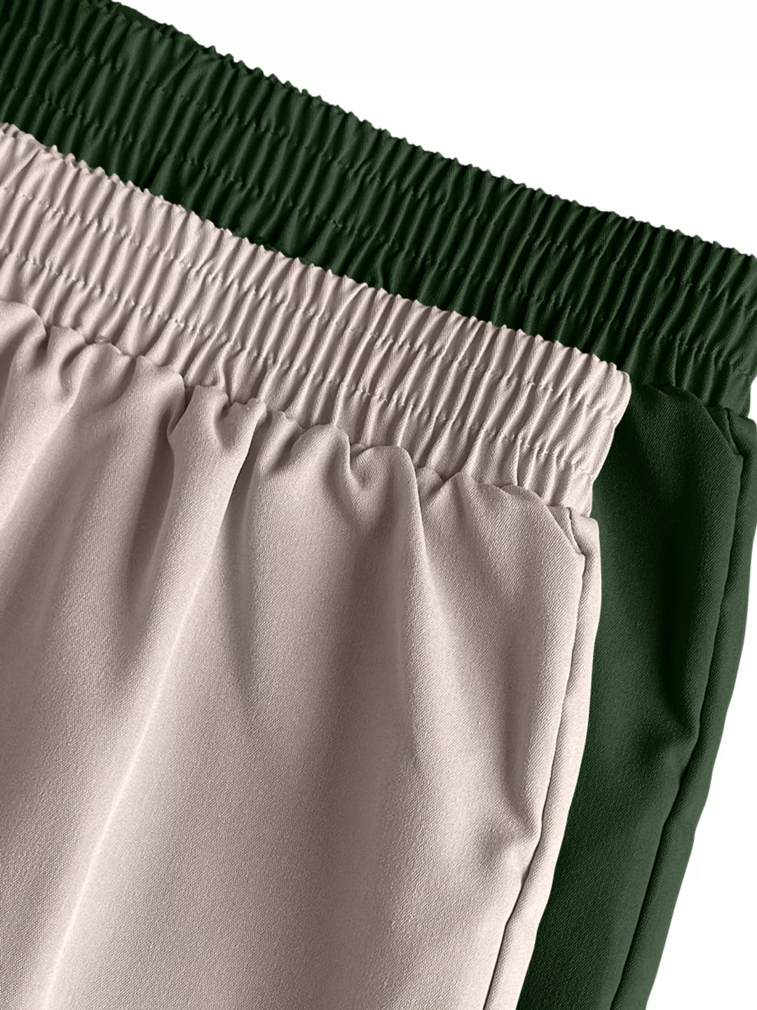 Elastic waist cargo jogger pants with flap pockets, 2-piece set
