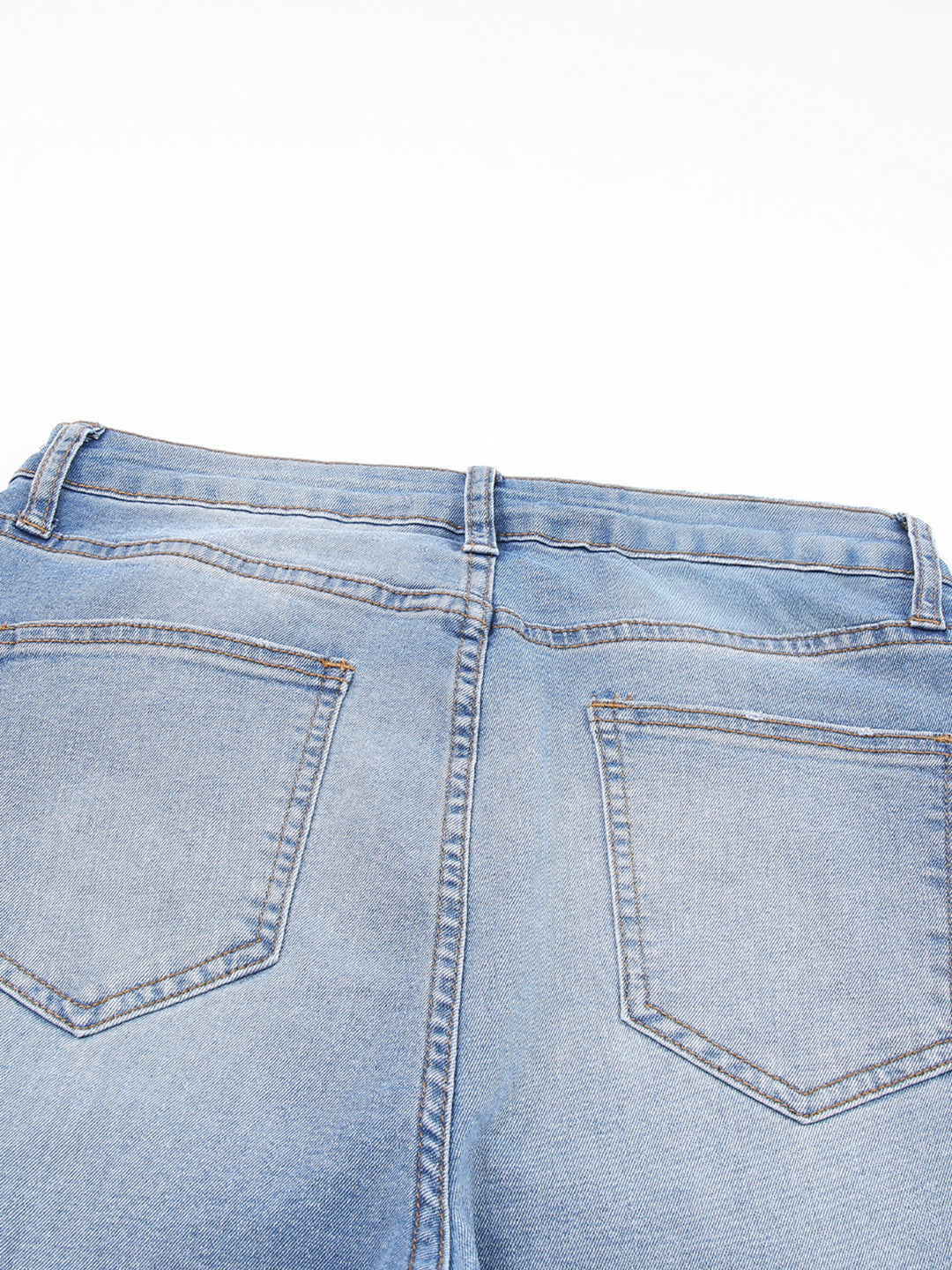 High-rise whiskered wash raw hem cropped jeans