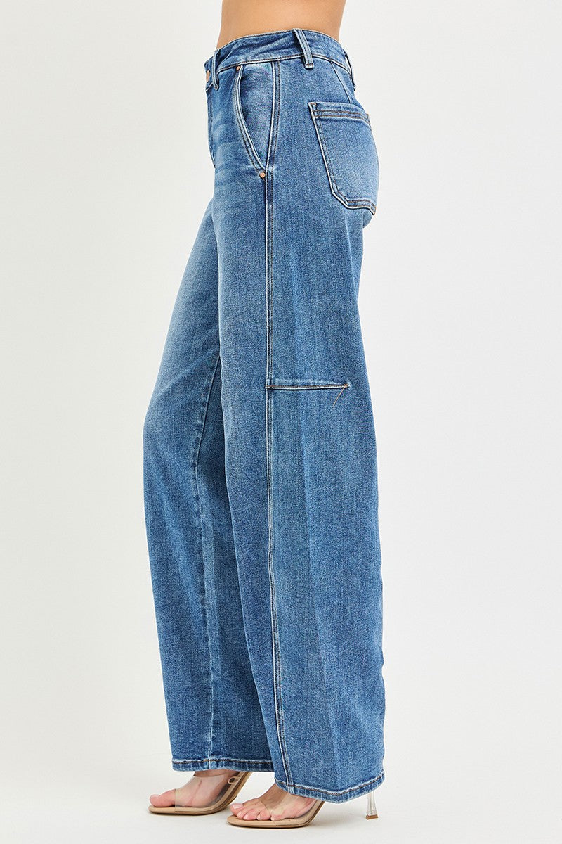 Slouchy baggy high-rise straight-leg jeans