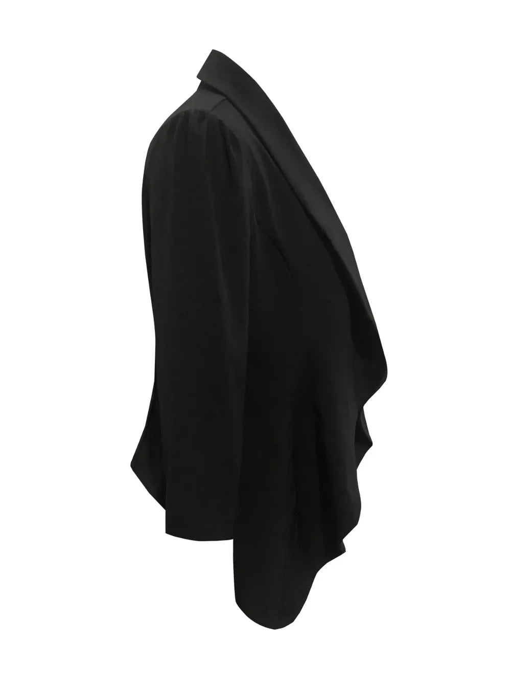 Open front shawl collar longline blazer