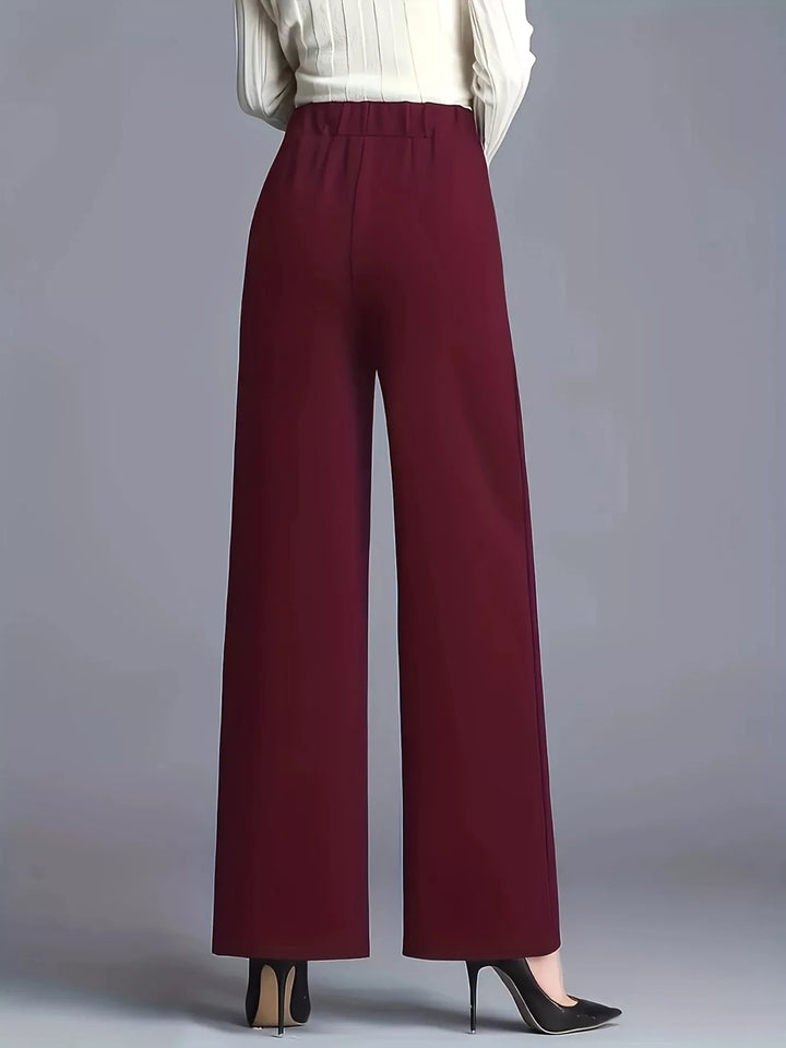 Wide leg high-rise trousers with front seam detail