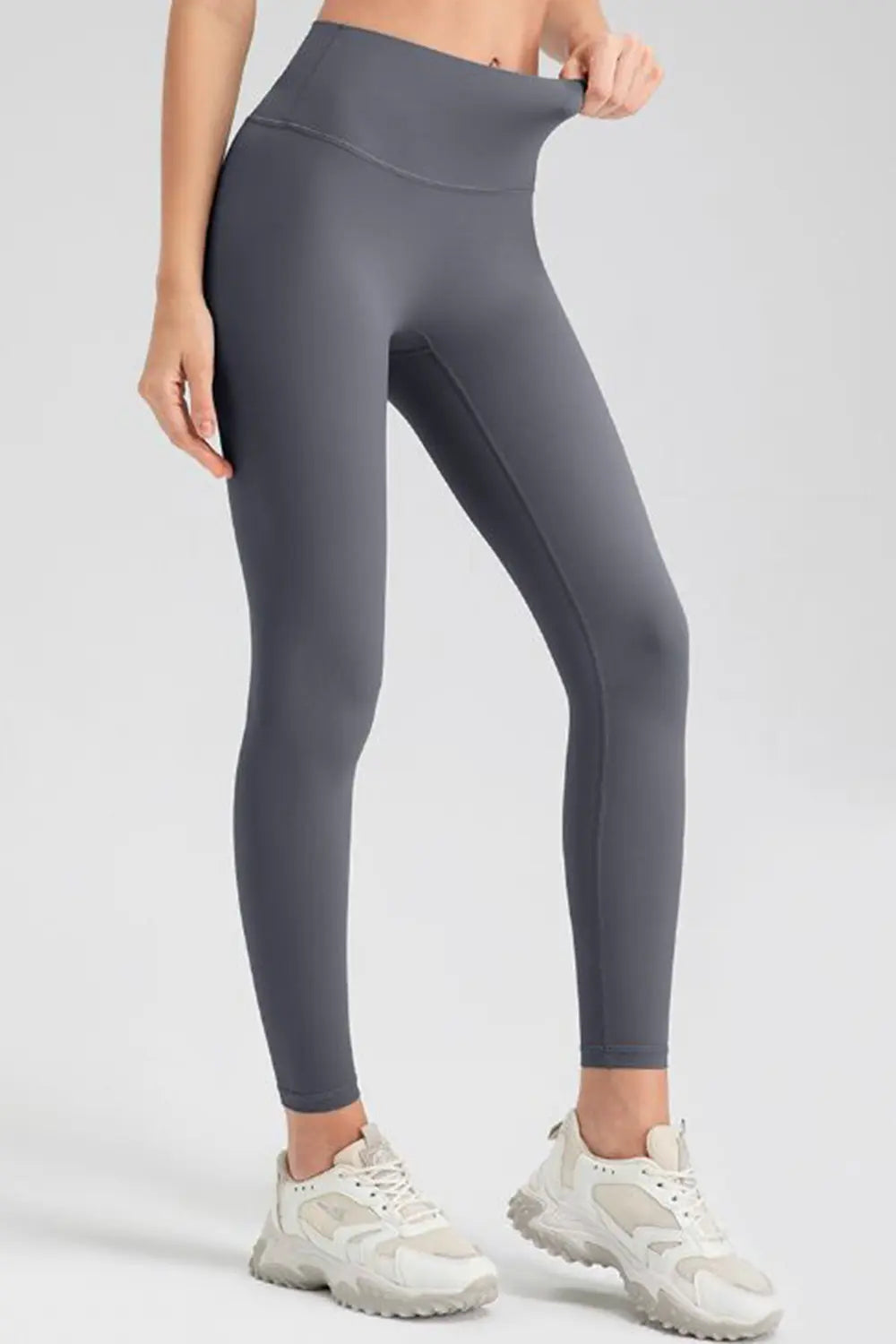 Wide waistband high-rise stretch sport leggings