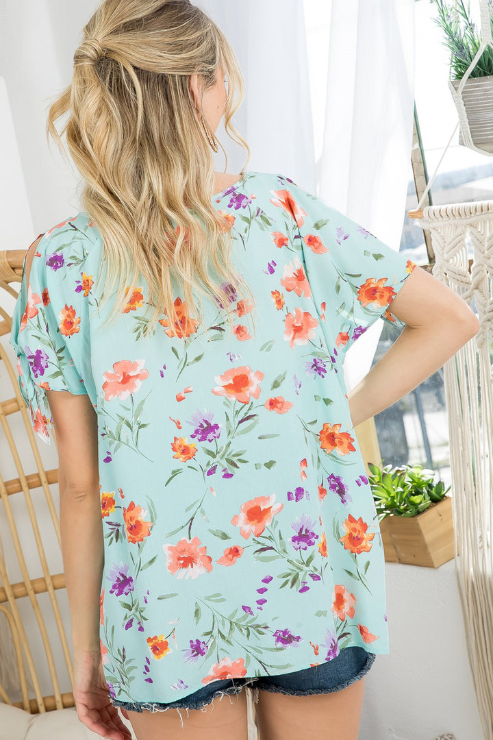 PLUS FLORAL BOXY TOP