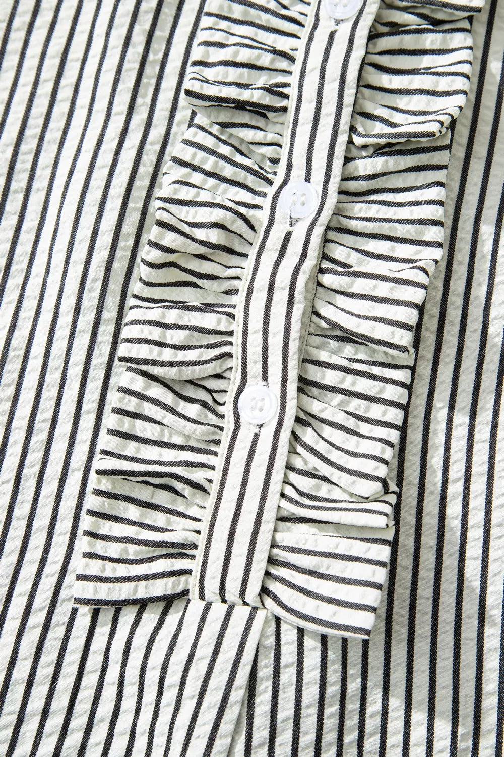 Striped ruffle button-front maxi dress