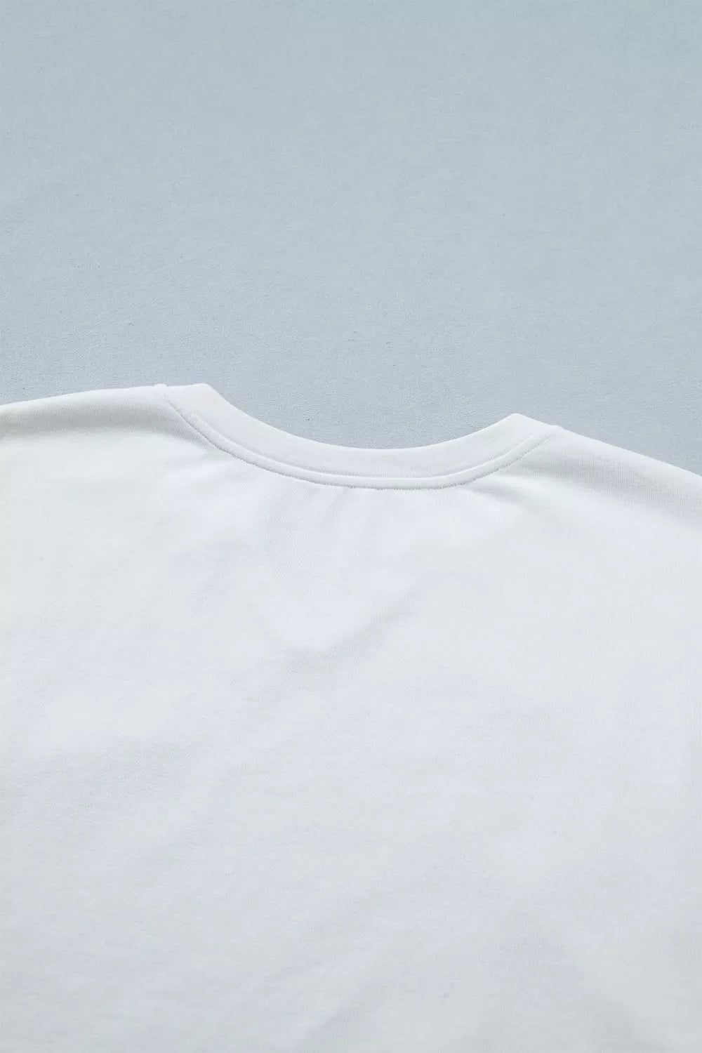 Patriotic star-patch mineral-washed notched-neck tee